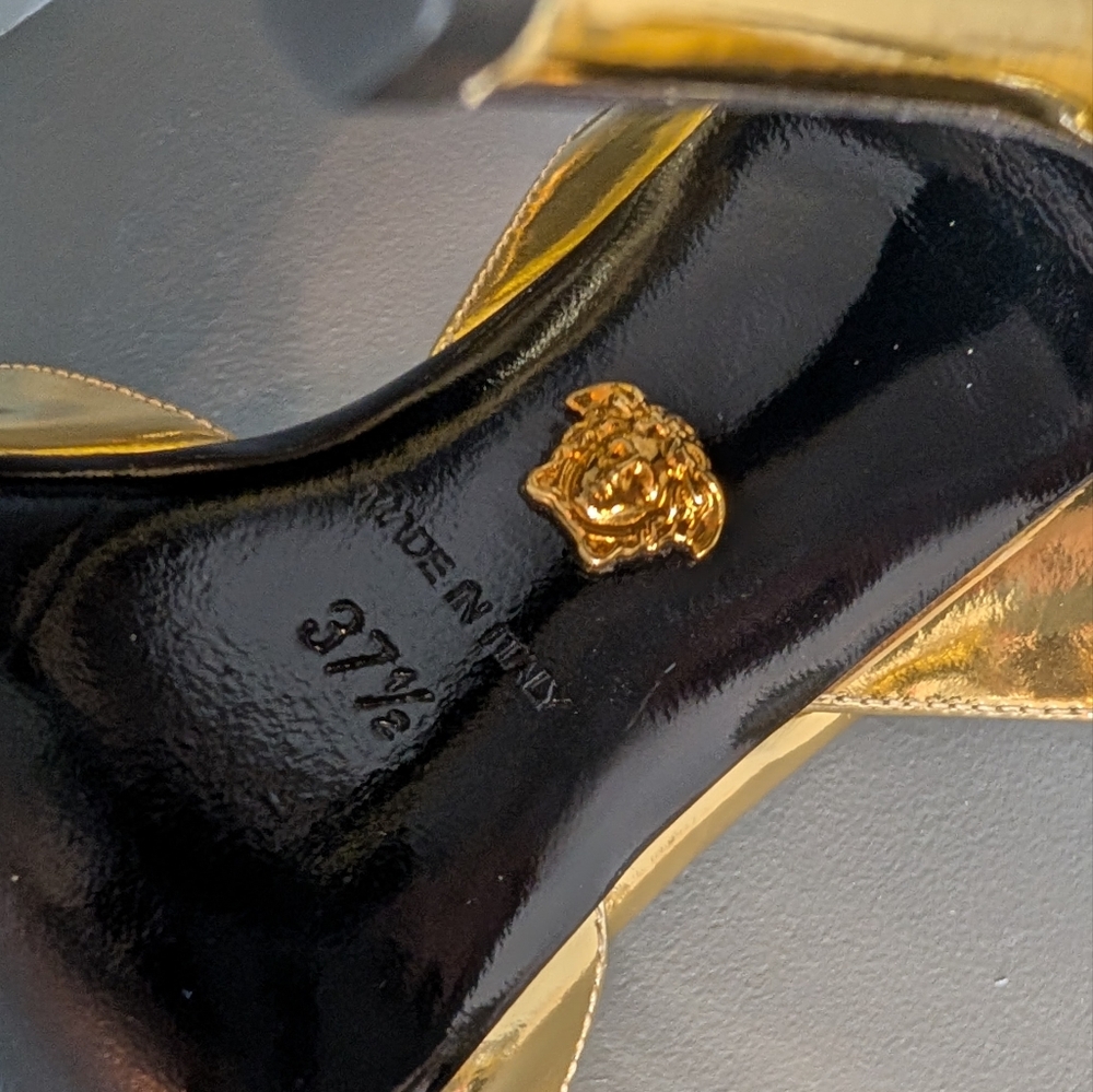 Versace Gold Heels - Picture 4 of 11